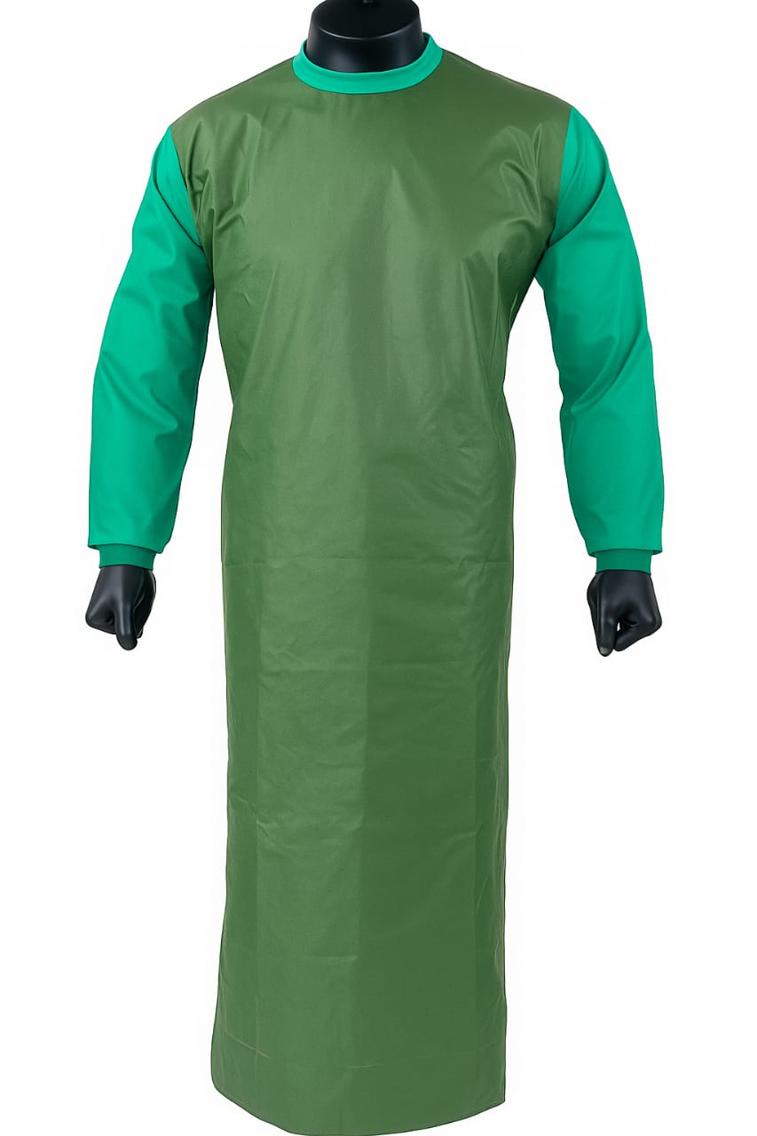 Surgeon Gown with Taffeta Waterproof Patch (Cotton Blend, Free Size, Unisex)