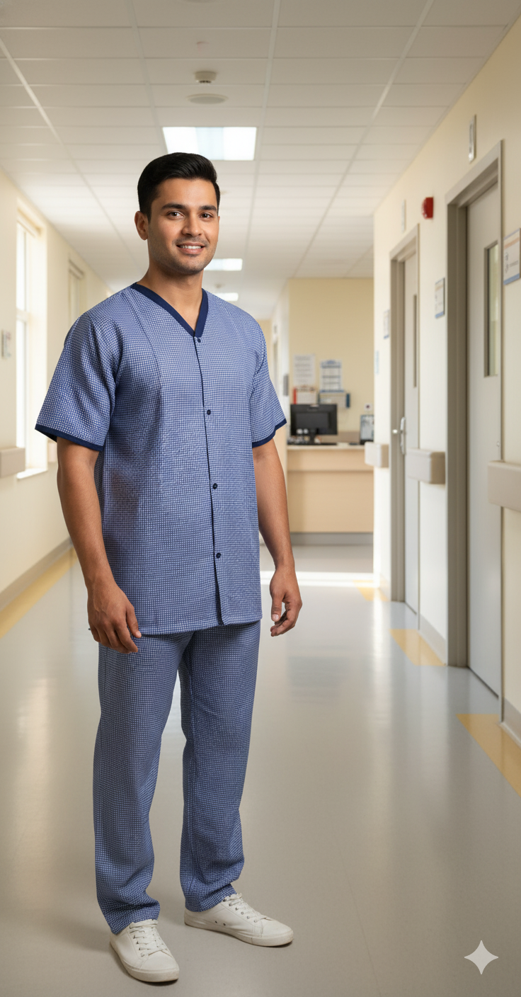 Patient Kurta Pyjama (Poly Cotton, Men)