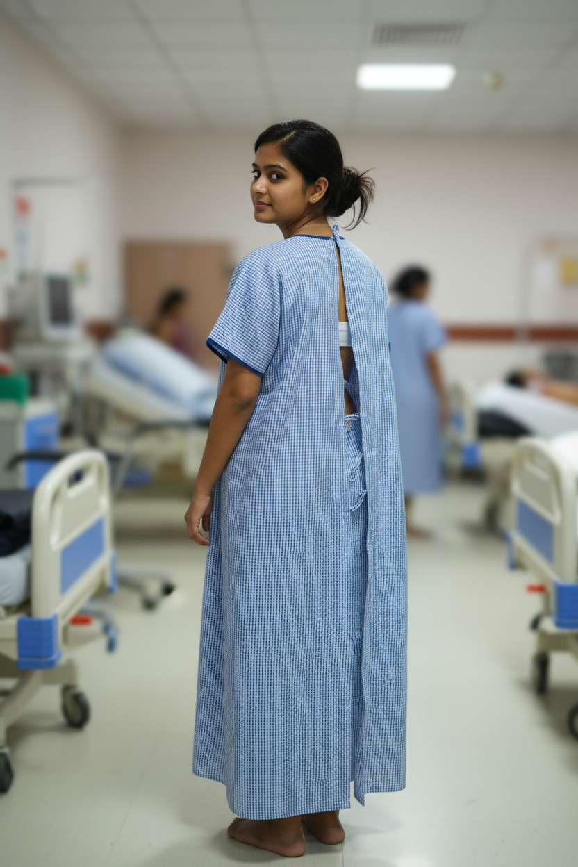 Female Patient Gown (Poly Cotton, Unisex)