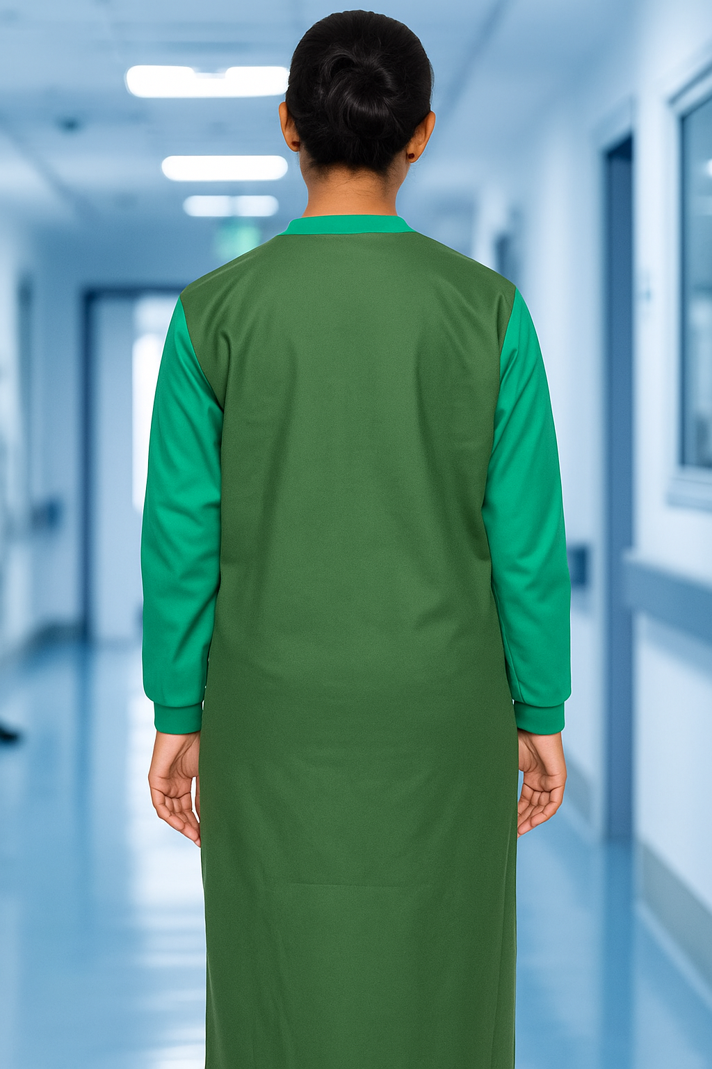 Surgeon Gown with Taffeta Waterproof Patch (Cotton Blend, Free Size, Unisex)