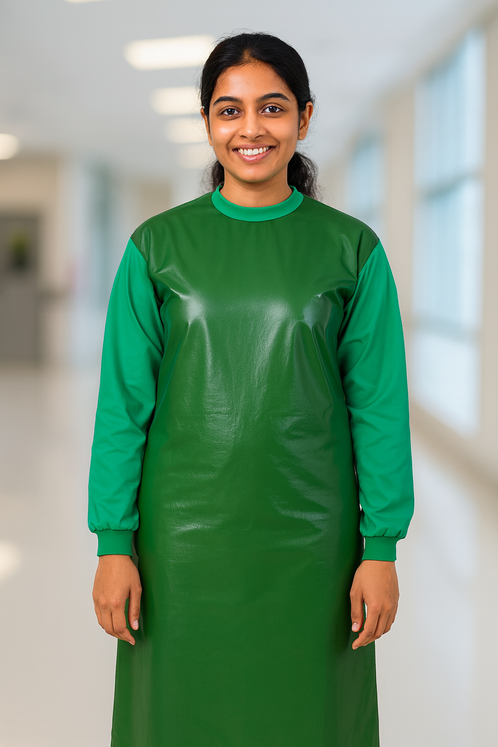 Surgeon Gown with Taffeta Waterproof Patch (Cotton Blend, Free Size, Unisex)