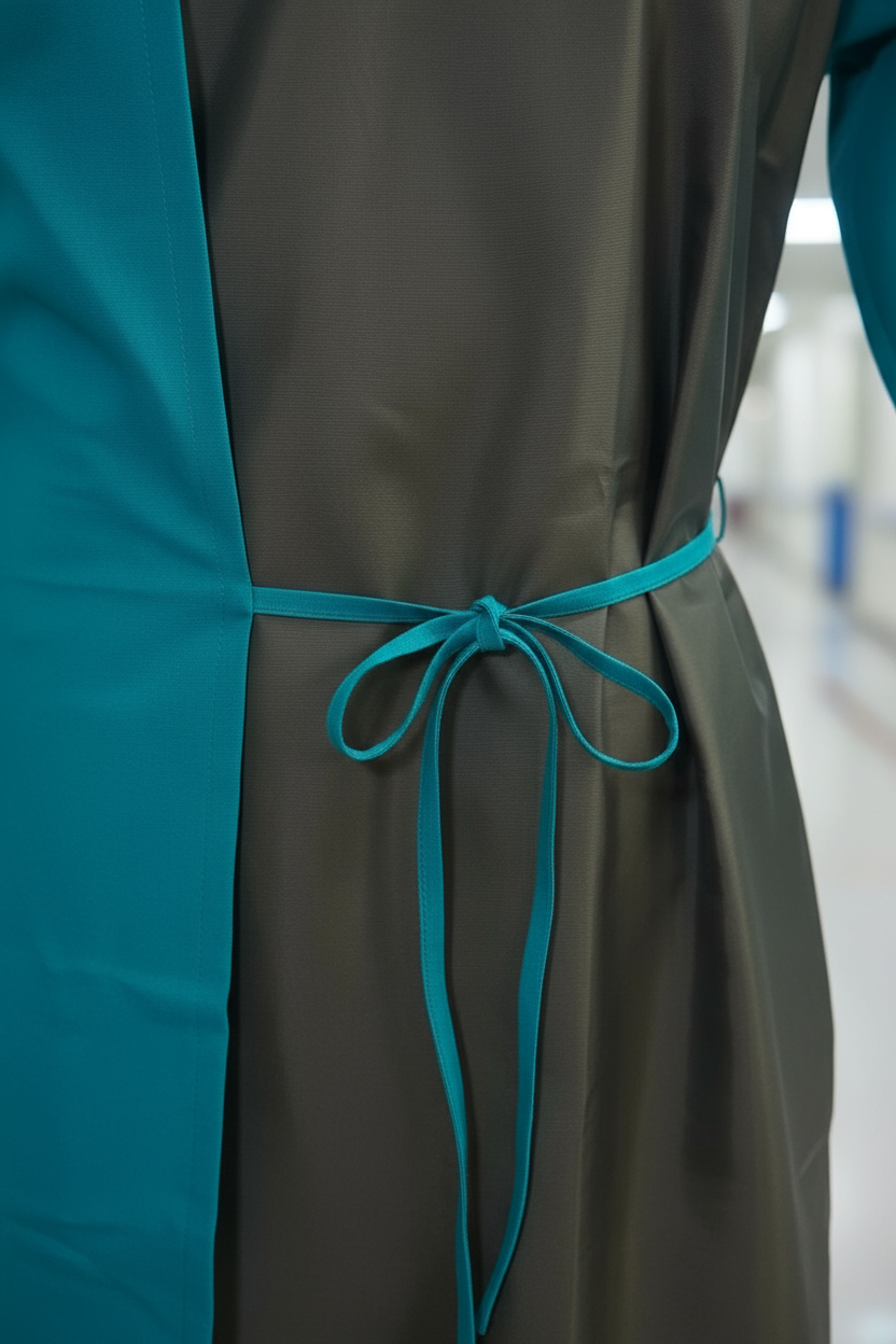 Surgeon Gown with Taffeta Waterproof Wrap Around (Unisex, Free Size)